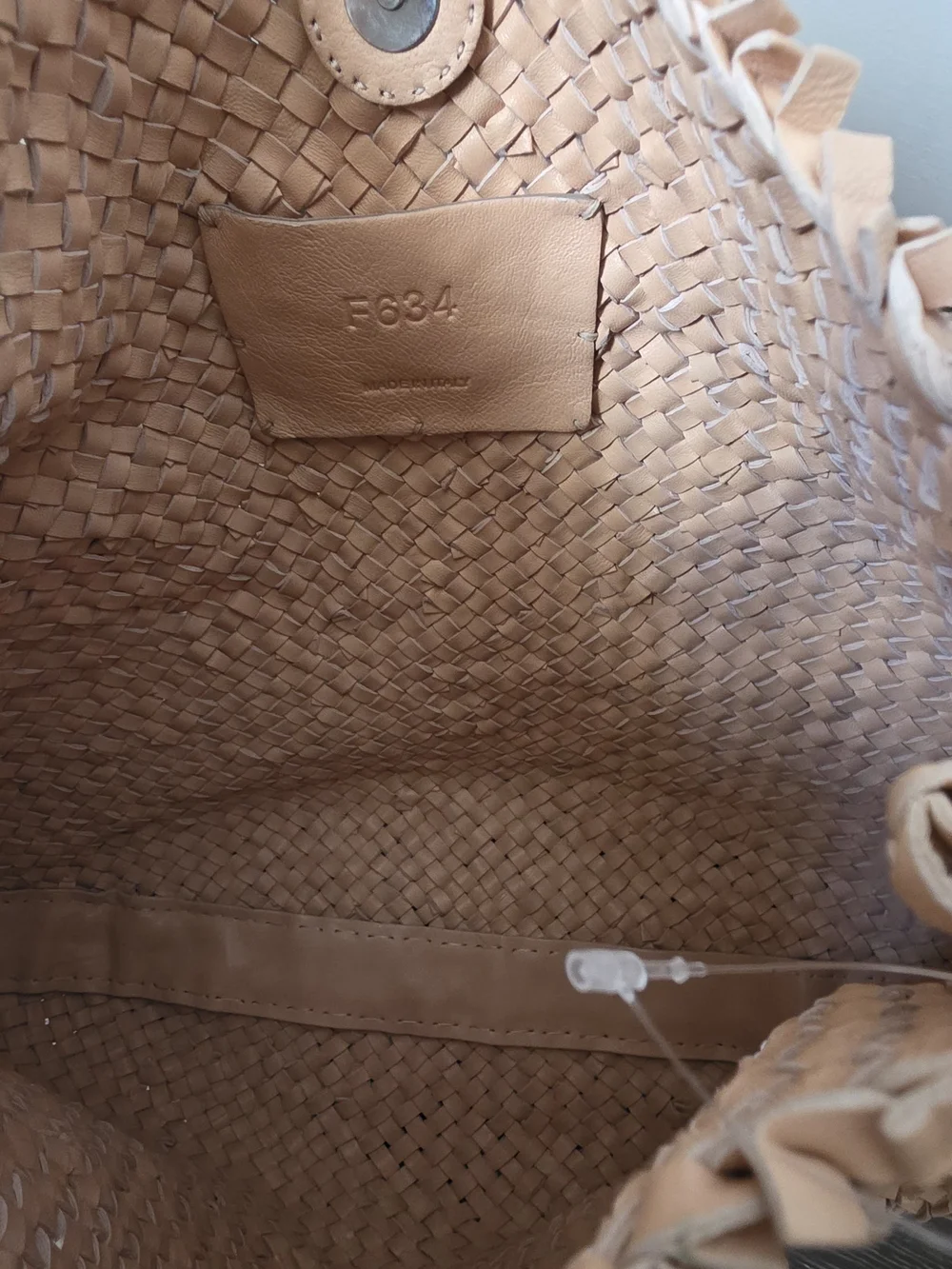 Neutral Woven Hobo Tote Bag - Pink Beige